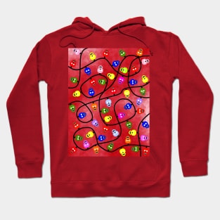 Skull Christmas Lights Red Hoodie